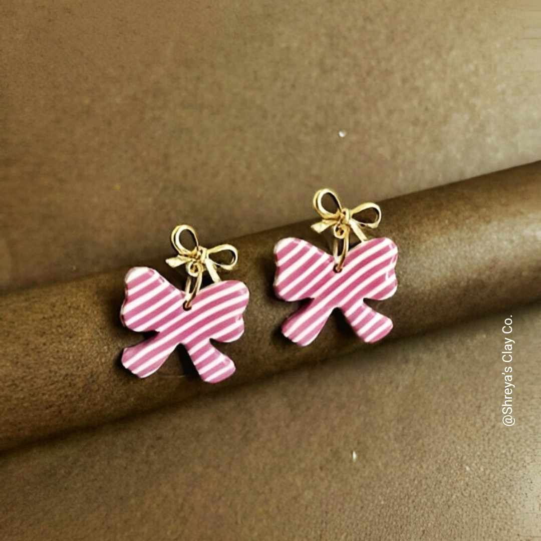 handcrafted candy ribbon bow earrings handcrafted candy ribbon bow earrings