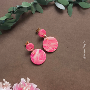 handcrafted pastel marble earrings